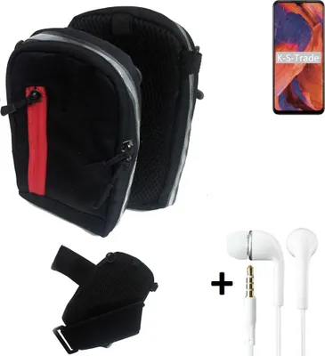 Produktbild von K-S-Trade Outdoor Gürteltasche Holster Umhängetasche + Kopfhörer kompatibel mit Nokia 3.4 schwarz Handy Tasche Case travelbag Schutzhülle
