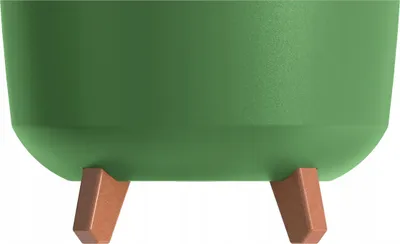 Immagine prodotto di Gracia Vaso da fiori basso con gambe rimovibili incl. inserto per uso interno ed esterno Fioriera rotonda in plastica resistente ai raggi UV (285 mm, verde)
