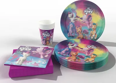 Produktbild von My Little Pony Party-Set Tischdeko 8 Becher 8 Teller 20 Servietten Pferdefans
