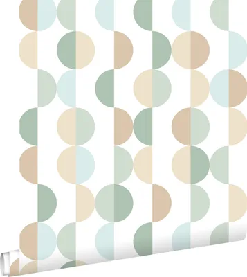 Produktbild von ESTAhome Tapete grafisches Motiv Graugrün, Hellblau und Beige 50 x 900 cm