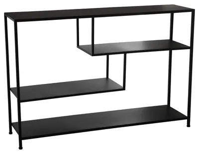 Eingangstisch aus Eisen, schwarz, 120x30x81 cm