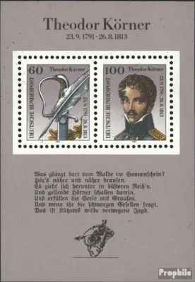 Produktbild von Briefmarken BRD (BR.Deutschland) 1991 Mi Block25 (kompl.Ausgabe) postfrisch 200.Geburtstag von Körner / Bl.25