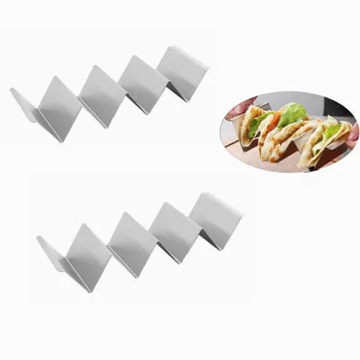 Produktbild von 2 Stück Taco-Halter,Taco-Ständer aus Edelstahl,Tacos Ständer Taco Schalen Halter mit Griffen für Tacos