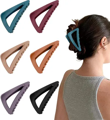 Image de Kavya Pince à cheveux Femme | Plastique Barrette Moyenne Antidérapante Noir