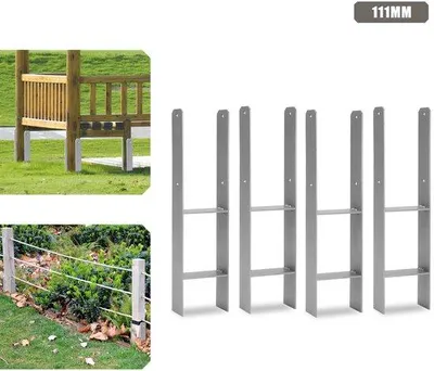 Immagine prodotto di Vite a forma di H per esterni, 111 mm, con 4 fori, in acciaio, resistente e duratura, ideale per pergole