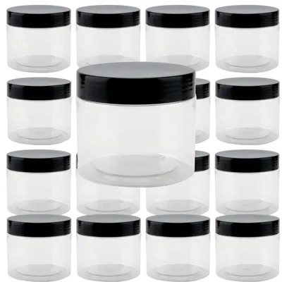 24 durchsichtige Plastikdosen 100 ml mit Deckeln, leckdicht