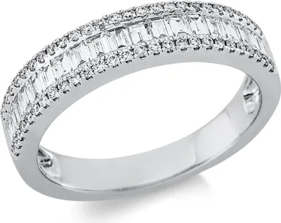 Produktbild von Ring aus 750 Gold Weißgold 73 Diamanten 0,65ct TW-SI B:4,4mm Innenumfang 53mm  Ø16.9mm