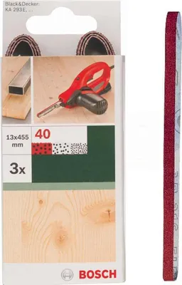 Produktbild von Bosch 3 Schleifbänder für B+D Powerfile KA 293E 13 x 451 mm, K 40, Holz Metall