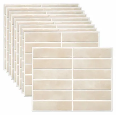 Produktbild von Set mit 10 selbstklebenden 3D-Fliesenaufklebern für Badezimmer und Küche