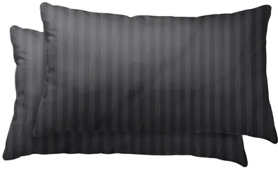 Produktbild von 2 Kissenbezüge Kissenhülle Dekokissenhülle 40x80 cm gestreift schwarz Microfaser