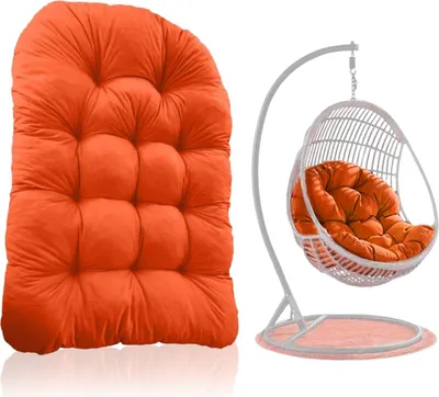 Produktbild von Hängesesselkissen, Schaukelkissen, Schaukelstuhlkissen, dickes Sitzkissen – Hängeschaukel für Garten, Haus, Terrasse, Büro, Patio (Orange 80 x 120 cm)