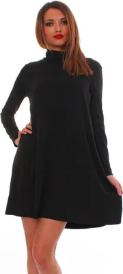Produktbild von 65-10 Japan Style von Mississhop Damen Longshirt Kleid Pulli Tunika Schwarz M