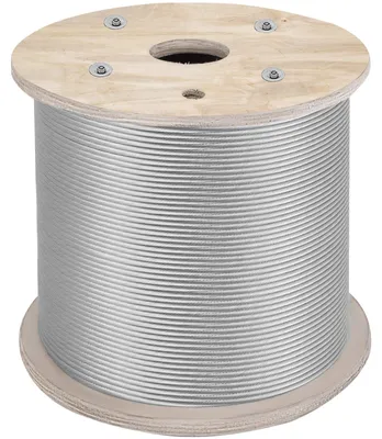 Image de VEVOR Câble en Acier Inoxydable, 6,4 mm x 61 m, Câble Métallique Inox Tressé 7x19 Qualité Marine Résistance à la Rupture 2900 kg pour Garde-corps, Balustrade, Guirlande Lumineuse à Suspendre, Clôture