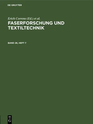 Produktbild von Faserforschung und Textiltechnik. Band 26, Heft 7