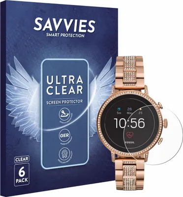 Produktbild von 6x Für Fossil Q Venture HR (4.Gen) Schutzfolie Savvies Displayschutz Display Schutz Folie Klar Transparent
