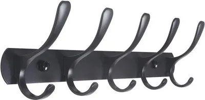 Produktbild von Moderne Metall-Kapstok, 5 Haken, schwarz, für Kleidung und Accessoires
