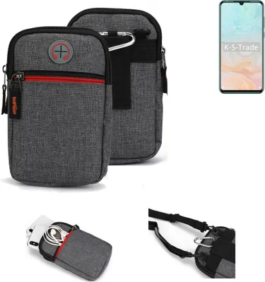 Produktbild von K-S-Trade Holster Gürteltasche kompatibel mit Doogee N20 Pro Handy Tasche Schutz Hülle grau Zusatzfächer 1x
