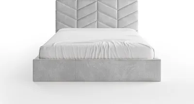Produktbild von Boxbett 180 x 200 cm - Strukturierter Stoff - Grau - JUSTANI