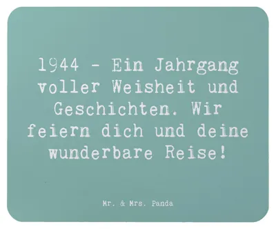 Produktbild von Mr. & Mrs. Panda Mouse Pad Spruch 1944 Geburtstag - Meeresbrise - Geschenk, Mousepad, Erinnerungen, Happy Birthday, Liebe, laptop, Mauspad, mousematte, Glückwunsch, Alter