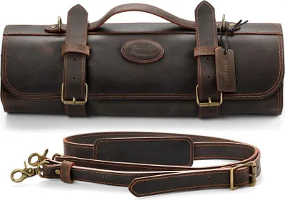 Produktbild von XinZuo - Messertasche Schwarz (Crazy Horse Leder)
