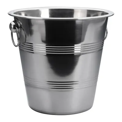 Produktbild von Edelstahl Eiseimer Ø 22 cm mit Griffen Fassungsvermögen 4 L Eiskübel Sektkühler Weinkühler Wein Sekt Kühler