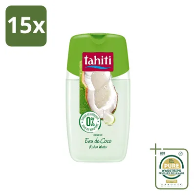Produktbild von 15 x Tahiti Douchegel Kokoswasser - 0% Farbstoffe - 250 ml - Vorratspackung - 15 Stücke