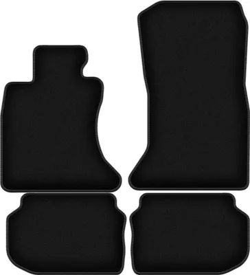 Produktbild von Wielganizator Velours-Autoteppiche – passend für BMW 5 F10 xDrive (Limousine, Bj. 2010-2013) –  schwarz, passgenau, mit Befestigungen set 4 Stk.