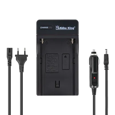 Produktbild von 2in1 KFZ + Netz Ladegerät kompatibel mit Sony Akku NP-QM51, NP-QM71, NP-QM91, NP-F550, NP-F750, NP-F960, NP500 inkl. KFZ-Adapter