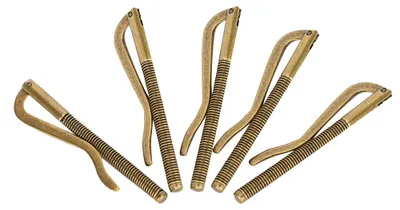 Obrázok produktu pre 5 kusov držiakov na mince z nehrdzavejúcej, galvanizovanej ocele (75 mm) určených na kožené peňaženky (bronzová farba)