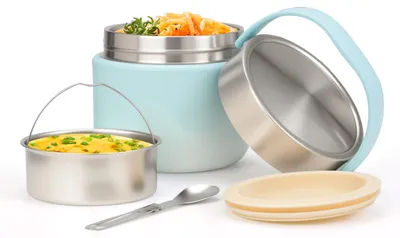 Thermo-Lunchbox 1,2 l Edelstahl auslaufsicher BPA-frei blau