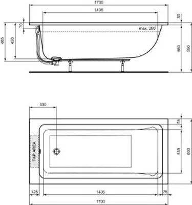Produktbild von IDEAL STANDARD T540401 Duo-Badewanne La Dolce Vita