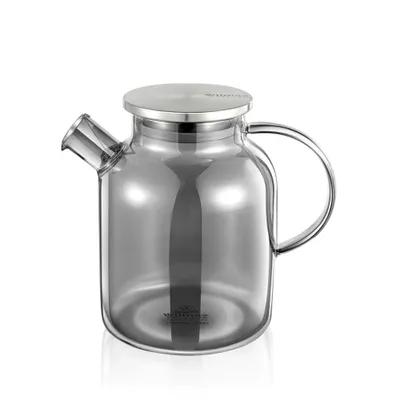 Produktbild von Wilmax 1,6 l hitzebeständige Glasteekanne, grau