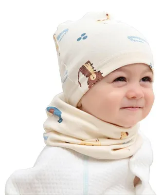 Produktbild von Loop Schal mit Beanie Mütze Kinder Baumwolle Winter Junge Mädchen S/M/L
