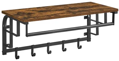 Wandregal mit 5 Haken, 66x30x27 cm, Industrie-Design