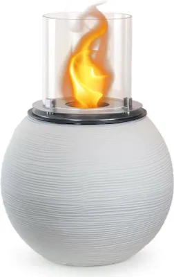 Produktbild von Bioethanol-Kamin Dserturin,–kologischer Kamin, Rauchfreies Feuer, Heizung mit Ethanol,  Italy, 40x40 h54 cm, Weiß
