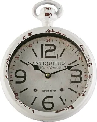 Immagine prodotto di Orologio da parete Versa Antiques Bianco Acciaio Vintage 4,5 x 28 x 22 cm