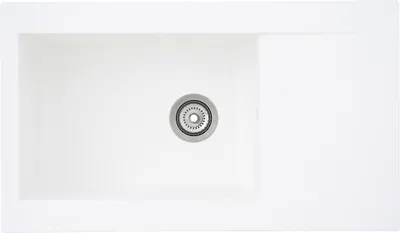 Produktbild von Respekta Denver Mineralitespüle 1 Becken 86 x 50 cm Weiß für Unterschränke ab 60 cm