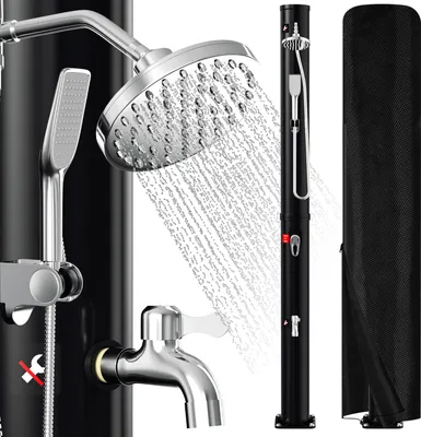 Immagine prodotto di Doccia solare Izrielar 20L con copertura protettiva e doccetta – Doccia esterna flessibile per giardino e piscina