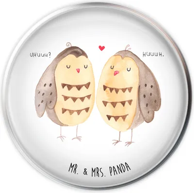 Produktbild von Mr. & Mrs. Panda Ablaufgarnitur Eulen Liebe - Weiß - Geschenk, Eule, waschbeckenstöpsel, Waschbecken Ablaufstopfen, Paar, Stopfen, Stöpsel, Hochzeit Spruch