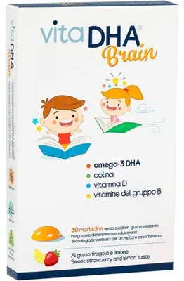 Produktbild von VITADHA BRAIN 30 Lutschtabletten, Erdbeer- und Zitronengeschmack