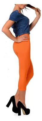 Produktbild von Leggings 3/4 Hoher Bund Baumwolle; Orange S/36