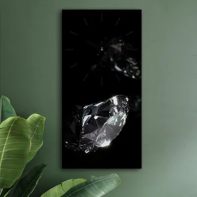 Produktbild von Wohnzimmer Leinwand Uhr Geräuschlos Küche 30x60 Diamanten, Brillanten, Motive, Textur, schwarze Zeiger