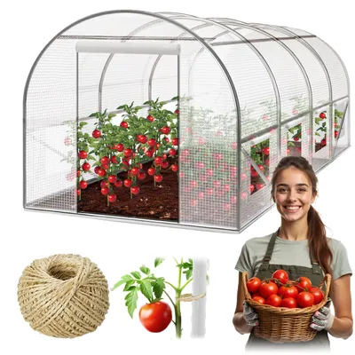 Image de Serre tunnel en film plastique avec structure, 9 m²