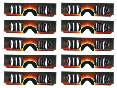 Produktbild von 10 Stück Sonnenfinsternis-Beobachtungsbrille, Augenschutz, Sonnenbeobachtung für Kinder und Erwachsene B