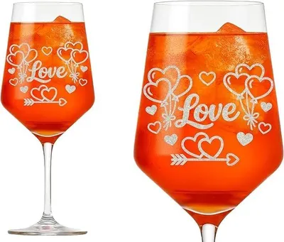 Produktbild von 1x Weinglas Gravur Liebe zum Partnertag 350ml spülmaschinenfest für Paare