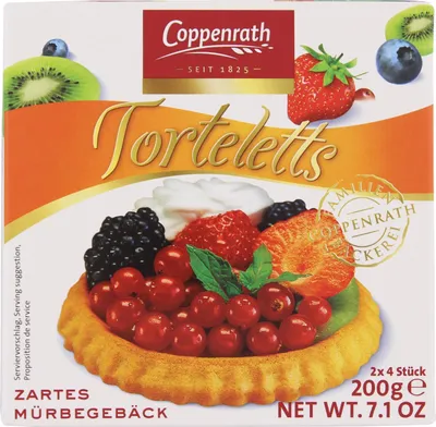 Produktbild von Coppenrath zarte Mürbetorteletts gebackene Mini-Tortenböden 200g