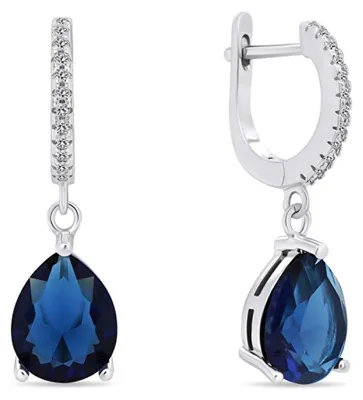 Produktbild von Charming silver earrings with dark blue zircons EA638WB