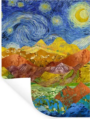 Produktbild von MuchoWow® Wandtattoo Wandsticker Wandaufkleber Van Gogh - Sternennacht - Alte Meister 30x40 cm Selbstklebend und Repositionierbar - Sticker - Dekorfolie