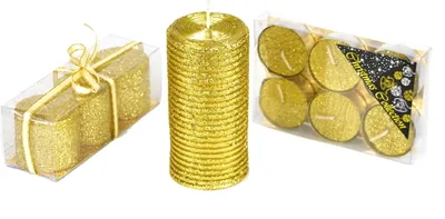 Produktbild von Kerzenset mit Goldglitter