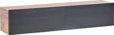 Produktbild von BELIANI TV-Möbel Schwarz u. Braun Faserplatte 140 cm Hängend 2 Türen Holzoptik Schmal Modern TV-Hängeschrank Fernsehschrank TV-Lowboard Wohnzimmer